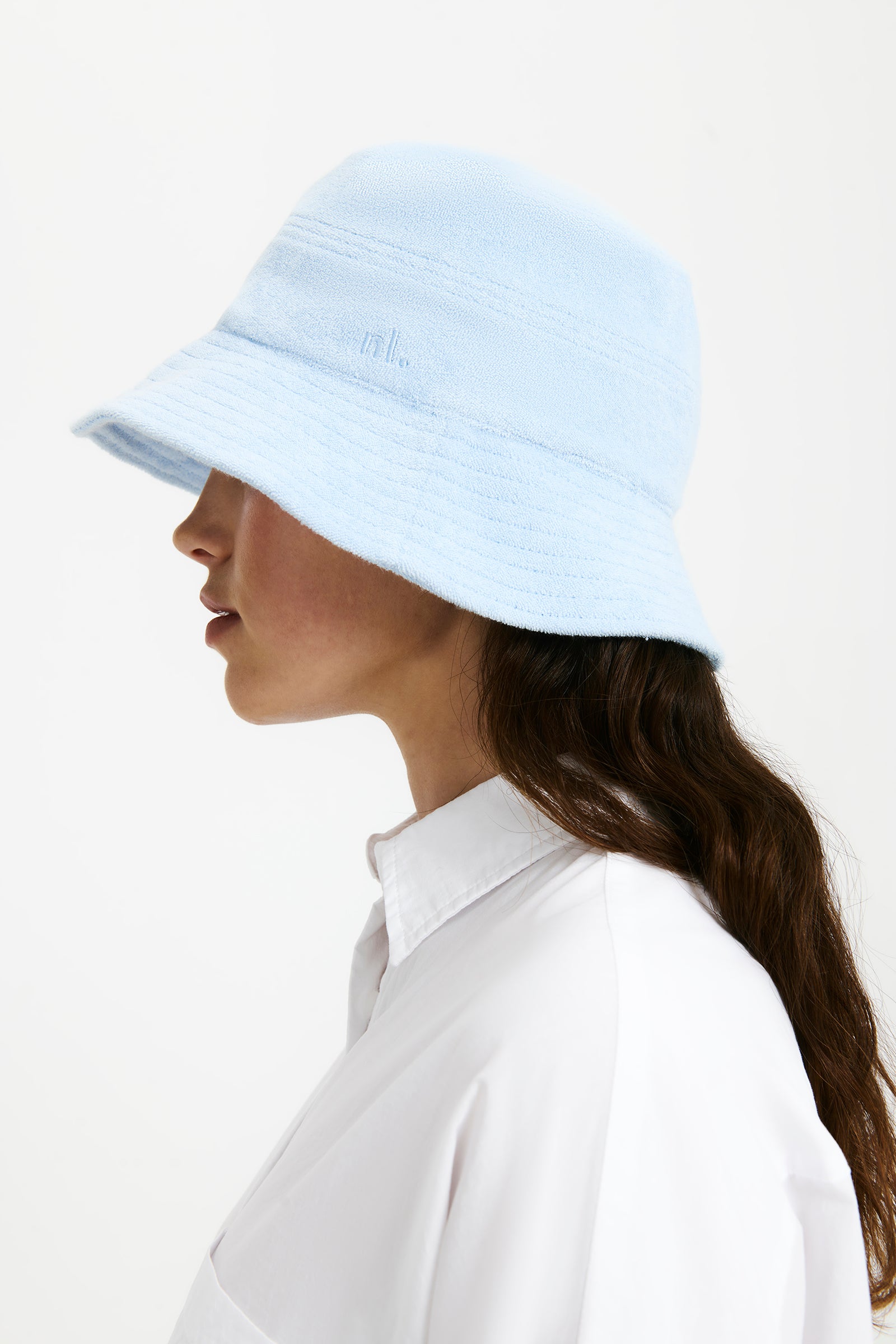 Nude Lucy Inka Terry Bucket Hat In A Blue Sky Colour 