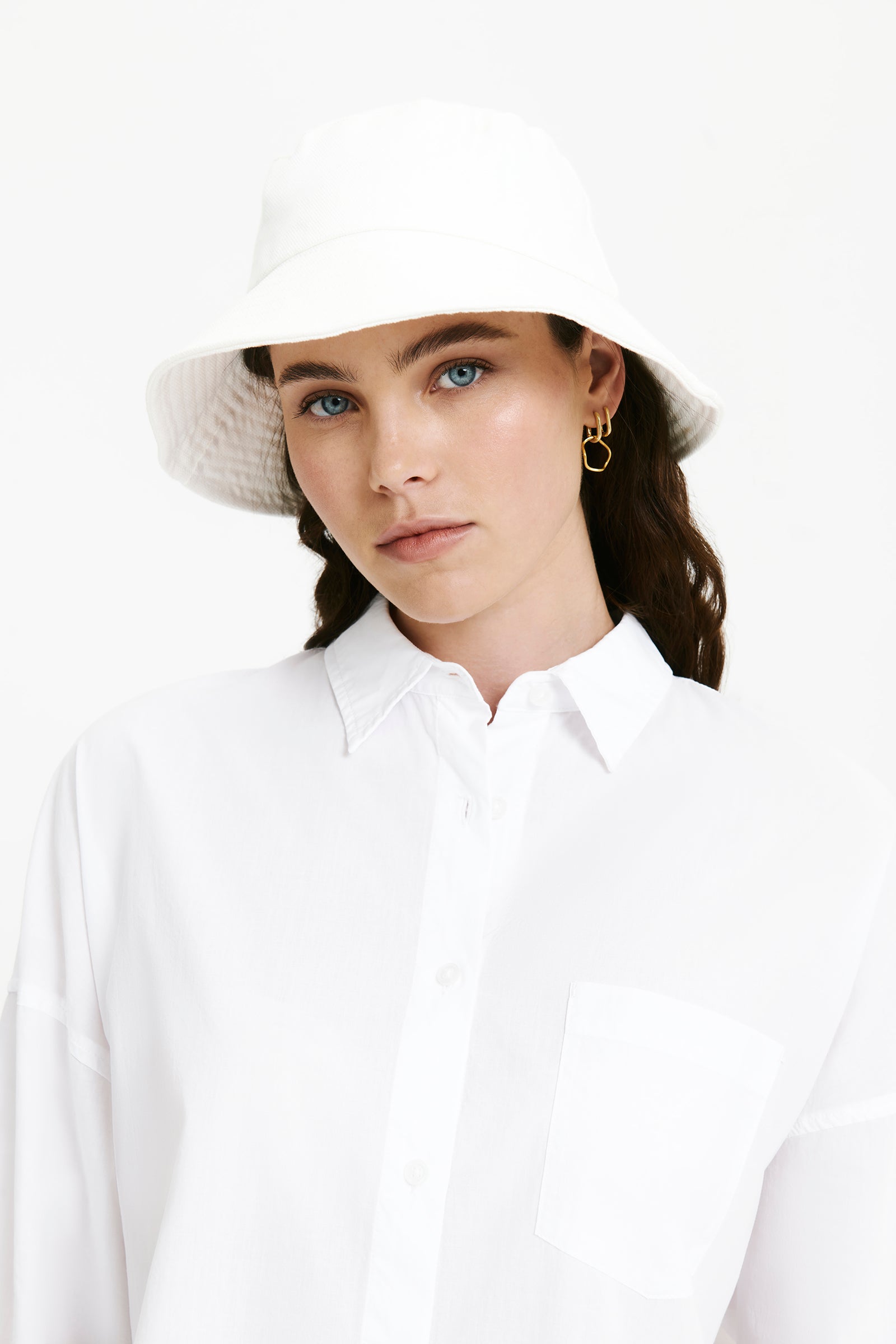 Nude Lucy Canvas Bucket Hat Off In White 