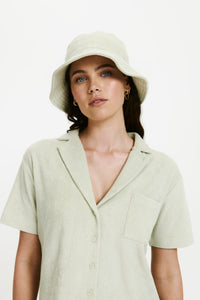 Nude Lucy Inka Terry Bucket Hat in Eucalyptus