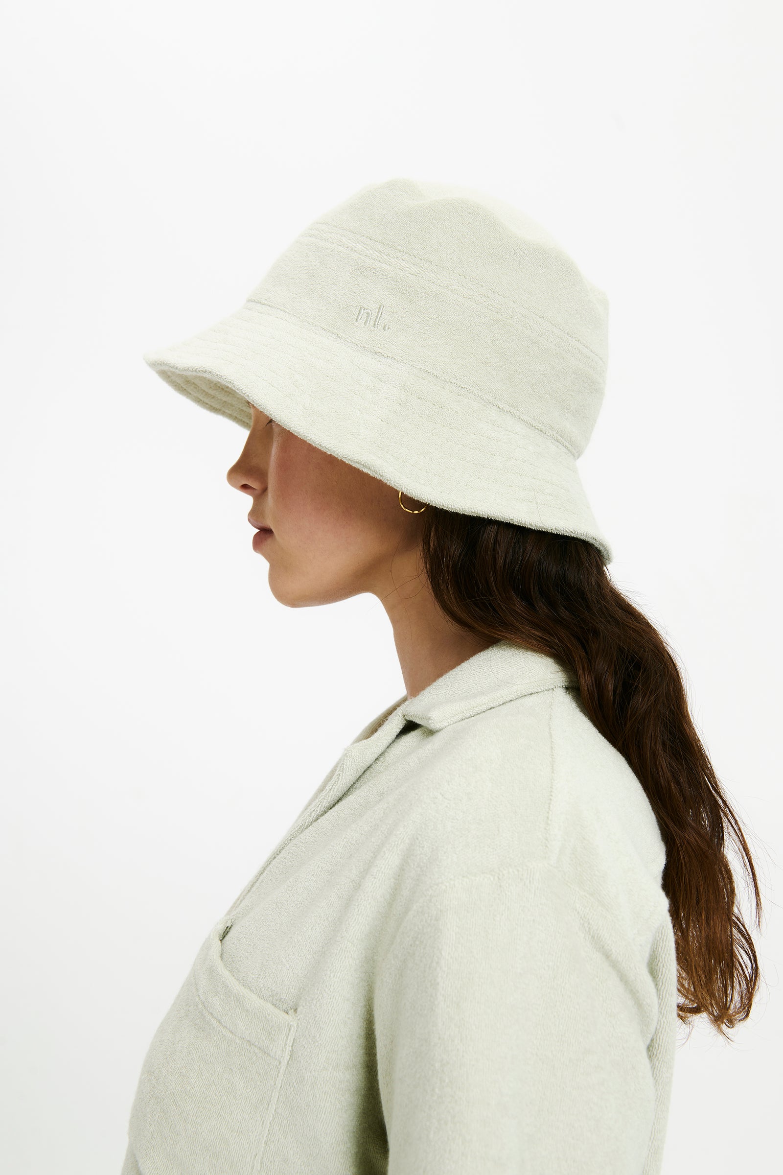 Nude Lucy Inka Terry Bucket Hat In Eucalyptus 