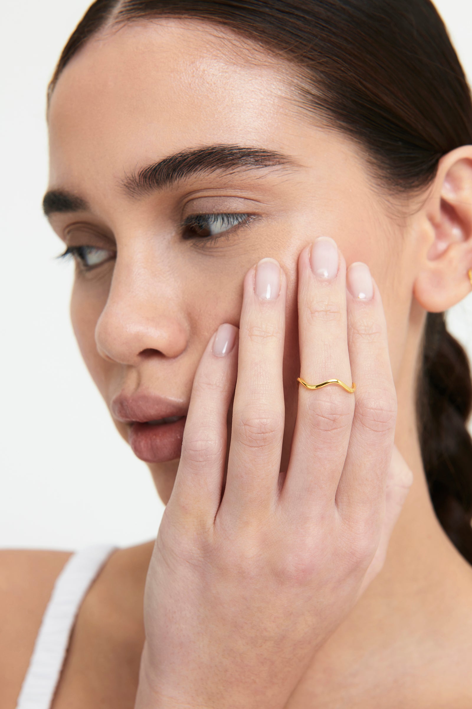 Nude Lucy Vera Wave Ring in Gold