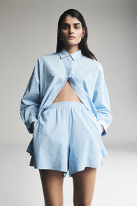 Nude Lucy Naya Washed Cotton Shirt In a Blue Horizon Colour