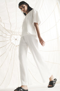 Nude Lucy Kin Waffle Culotte In A White Salt Colour