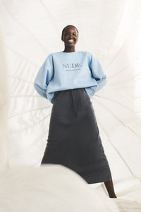 Nude Lucy Ari Cupro Skirt in a Purple Indigo Colour