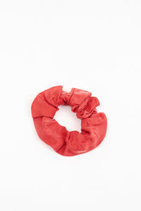 Nude Lucy Essential Cupro Scrunchie in a Pink & Orange Toned Coral Colour