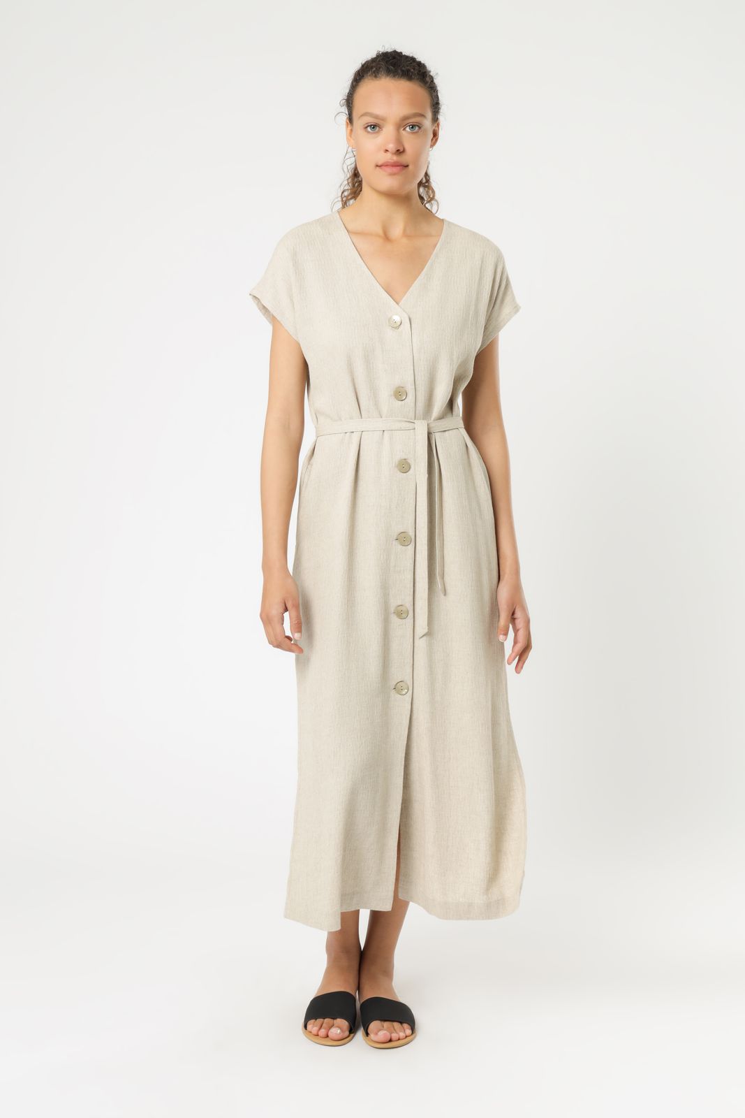 Nude Lucy rumi linen maxi dress oat dress