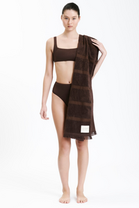 Nude Lucy Nude Classic Beach Towel in a Brown Chocolate Cacao Colour
