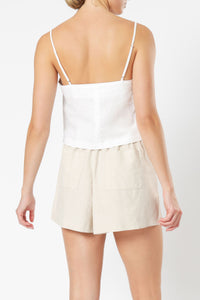 Nude Lucy drew linen cami white top