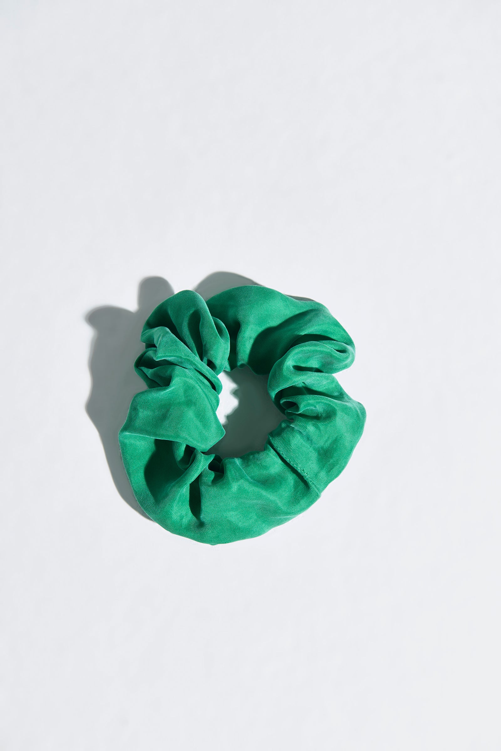 Nude Lucy Essential Cupro Scrunchie in a Green Jade Colour