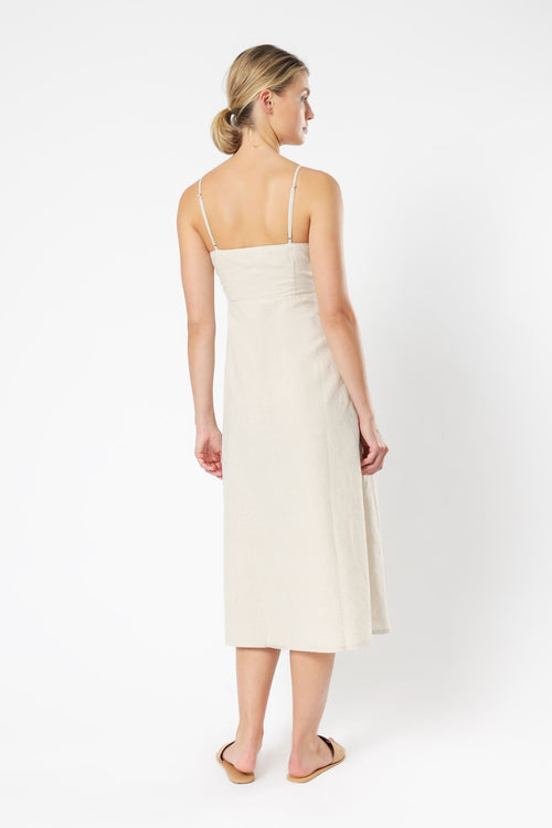 Shop Drew Linen Midi Dress in White