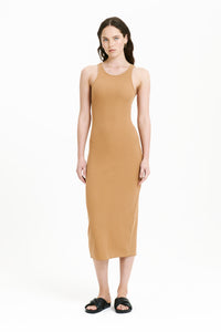 Nude Lucy Harley Waffle Dress in a Light Brown Fudge Colour