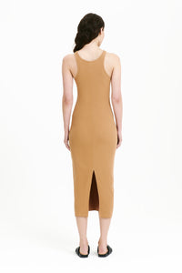 Nude Lucy Harley Waffle Dress in a Light Brown Fudge Colour