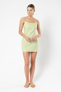Nude Lucy ezra linen mini dress celery dress
