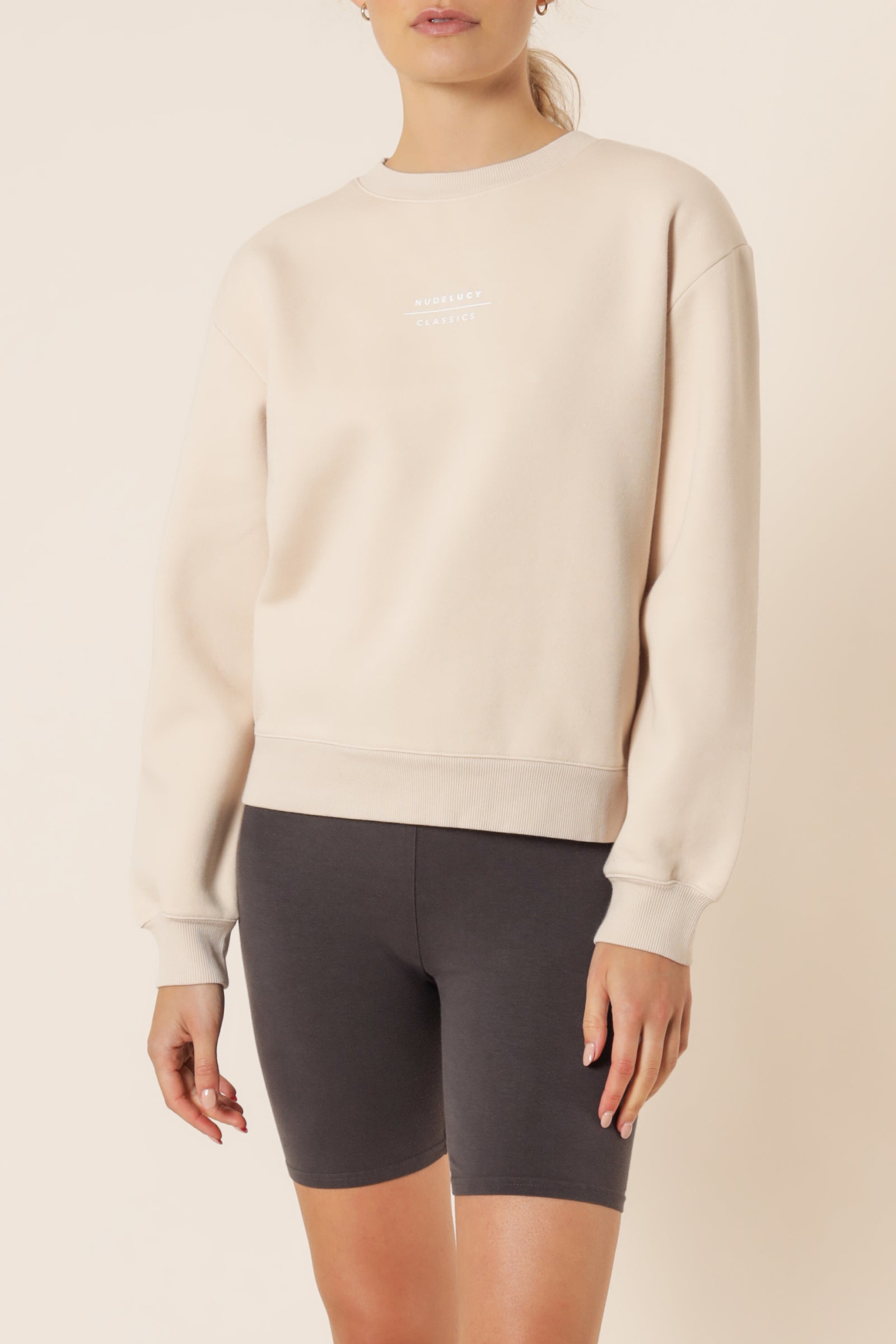 Nude Lucy Nude Classics Slogan Sweat Almond Top 
