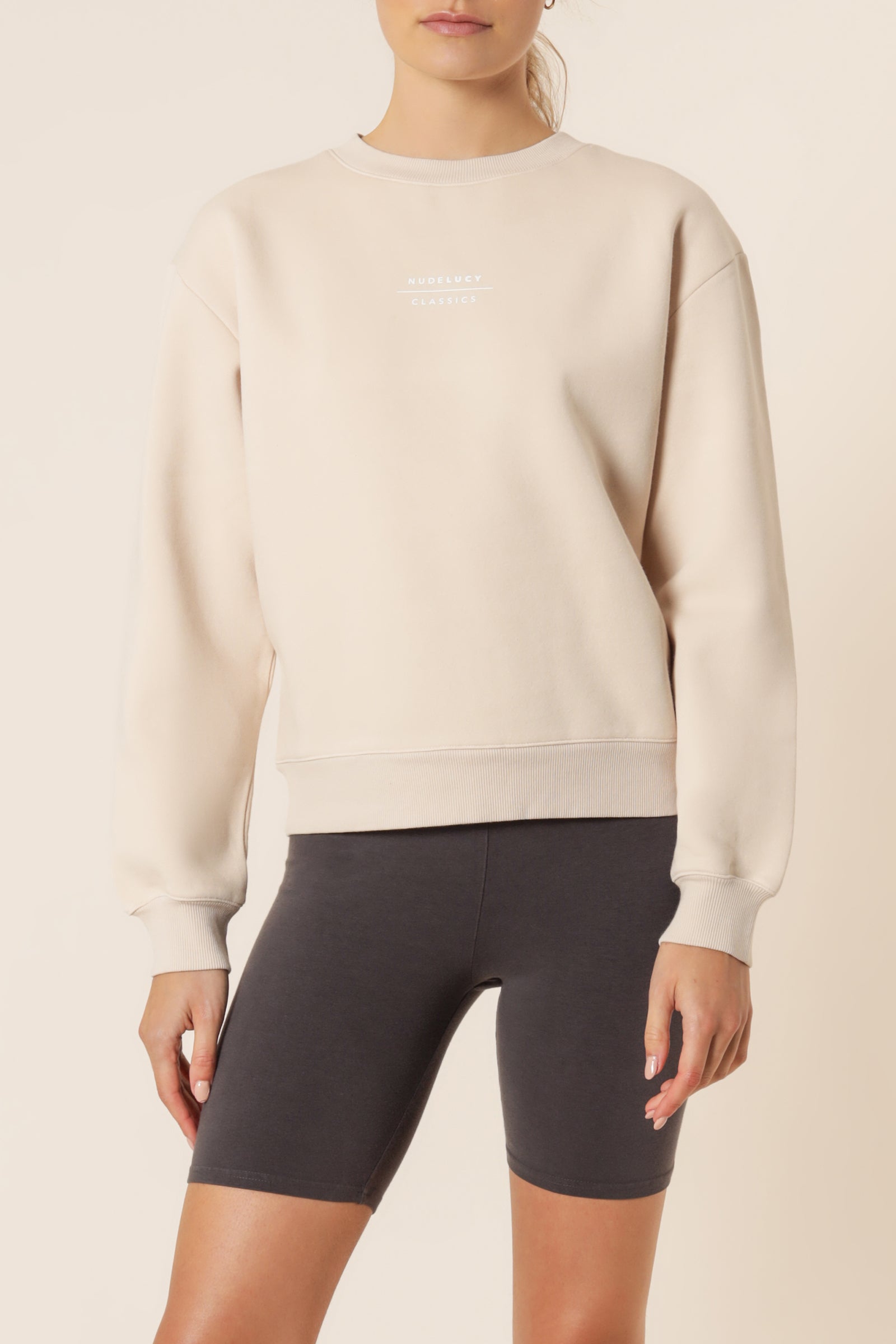 Nude Lucy Nude Classics Slogan Sweat Almond Top 