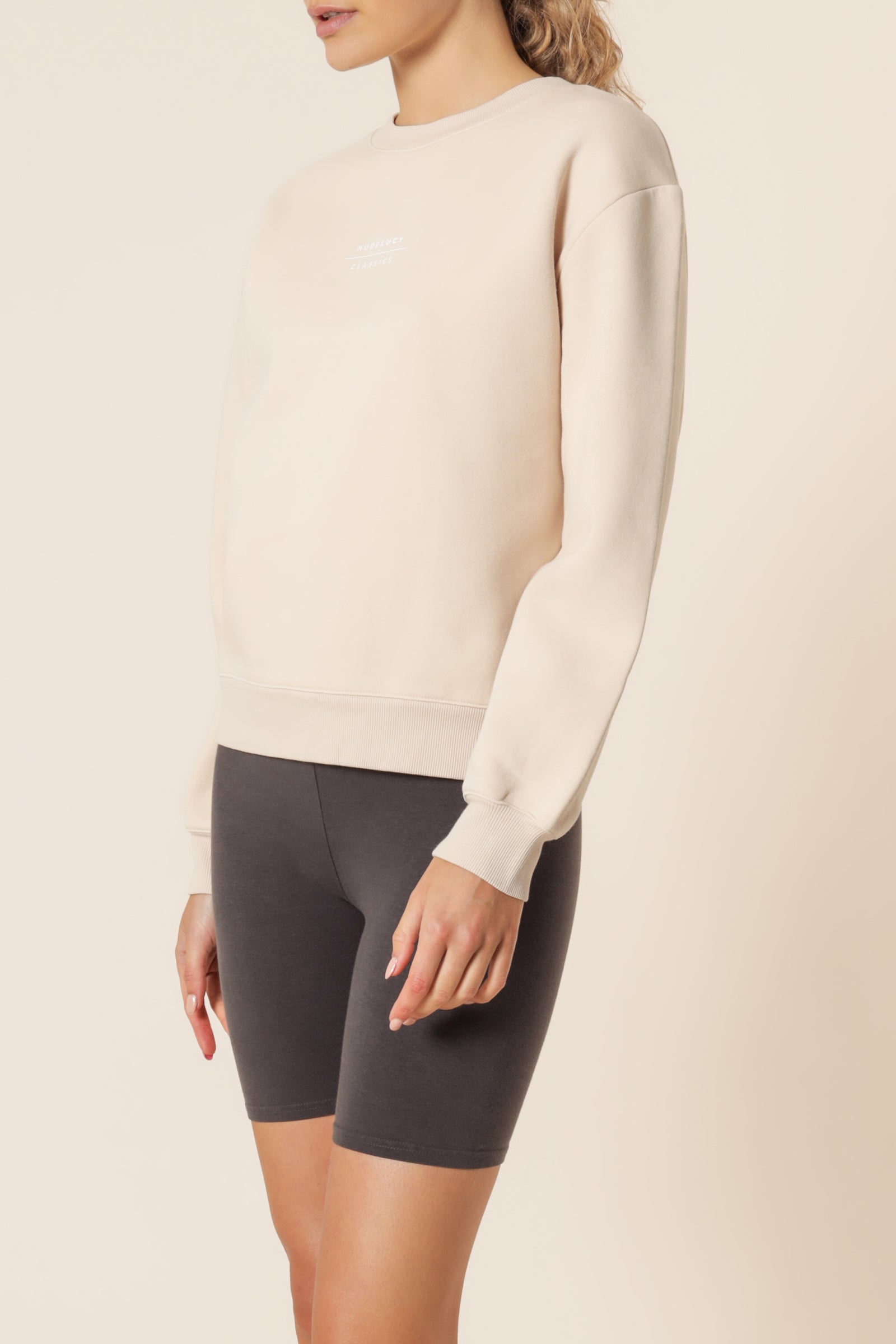 Nude Lucy Nude Classics Slogan Sweat Almond Top 
