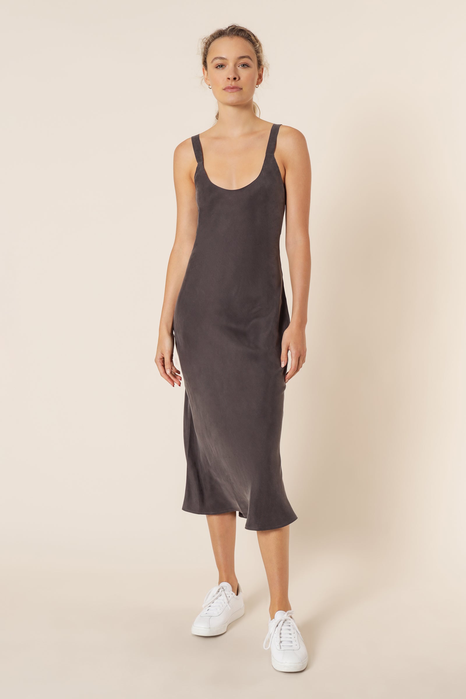 Nude Lucy Esme Cupro Slip Dress Coal Dress 