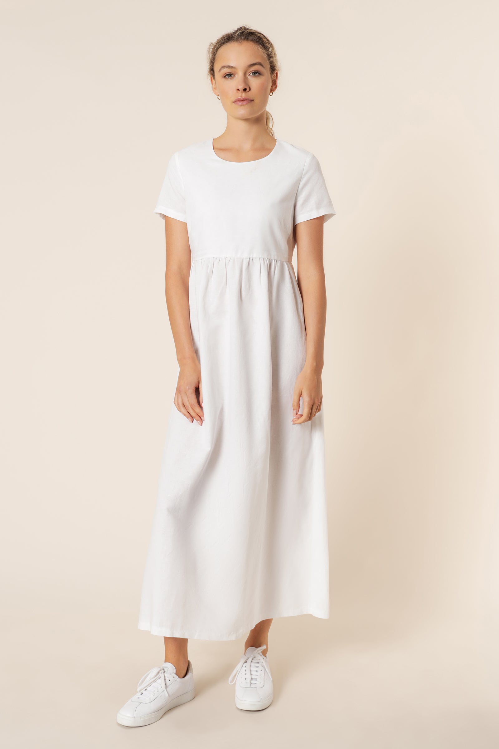 Nude Lucy Claudia Linen Maxi Dress White Dress 