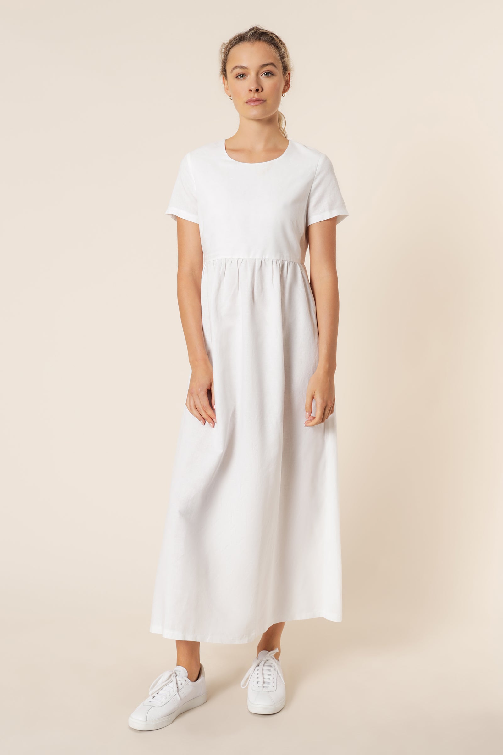 Nude Lucy Claudia Linen Maxi Dress White Dress 