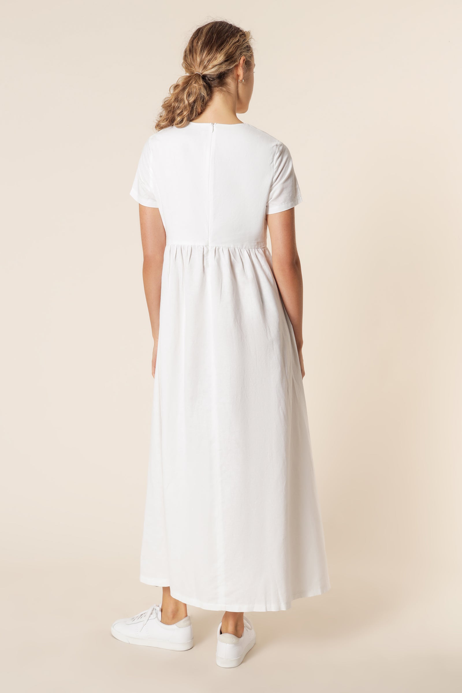 Nude Lucy Claudia Linen Maxi Dress White Dress 