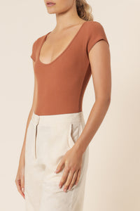 Nude Lucy maeve waffle bodysuit hazel top
