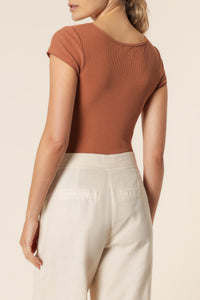Nude Lucy maeve waffle bodysuit hazel top
