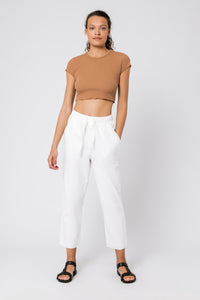 Nude Lucy cameron basic waffle tee tobacco t shirt