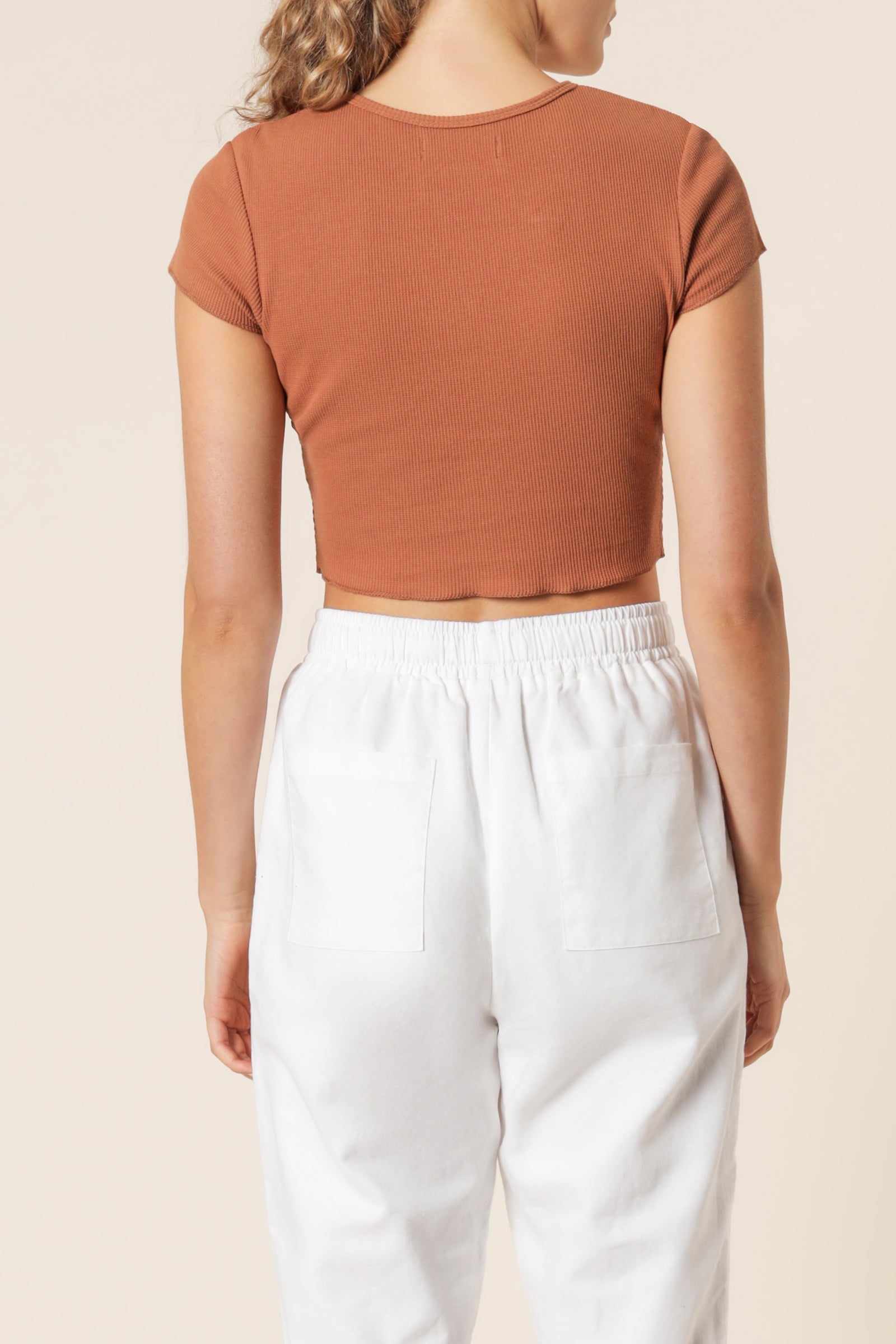Nude Lucy Cameron Basic Waffle Tee Cinnamon Tees 