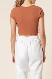 Nude Lucy cameron basic waffle tee cinnamon tees