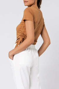 Nude Lucy rowan drawstring tee tobacco tees