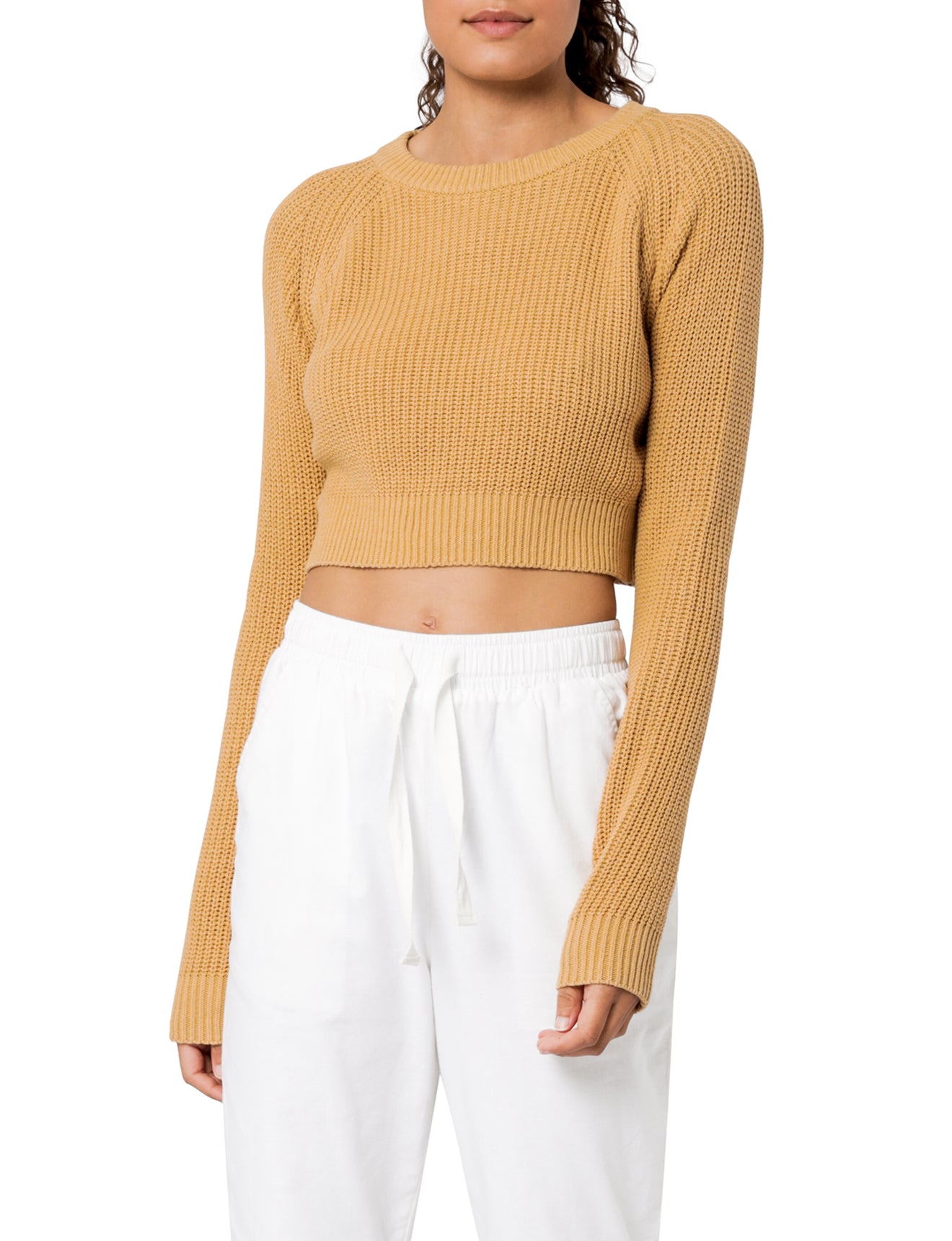 Nude Lucy Brooklyn Crop Knit Washed Mustard Knitwear 