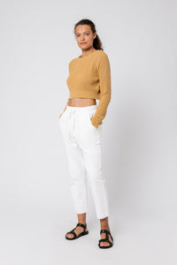 Nude Lucy brooklyn crop knit washed mustard knitwear