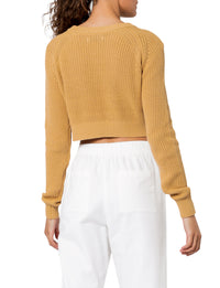 Nude Lucy brooklyn crop knit washed mustard knitwear