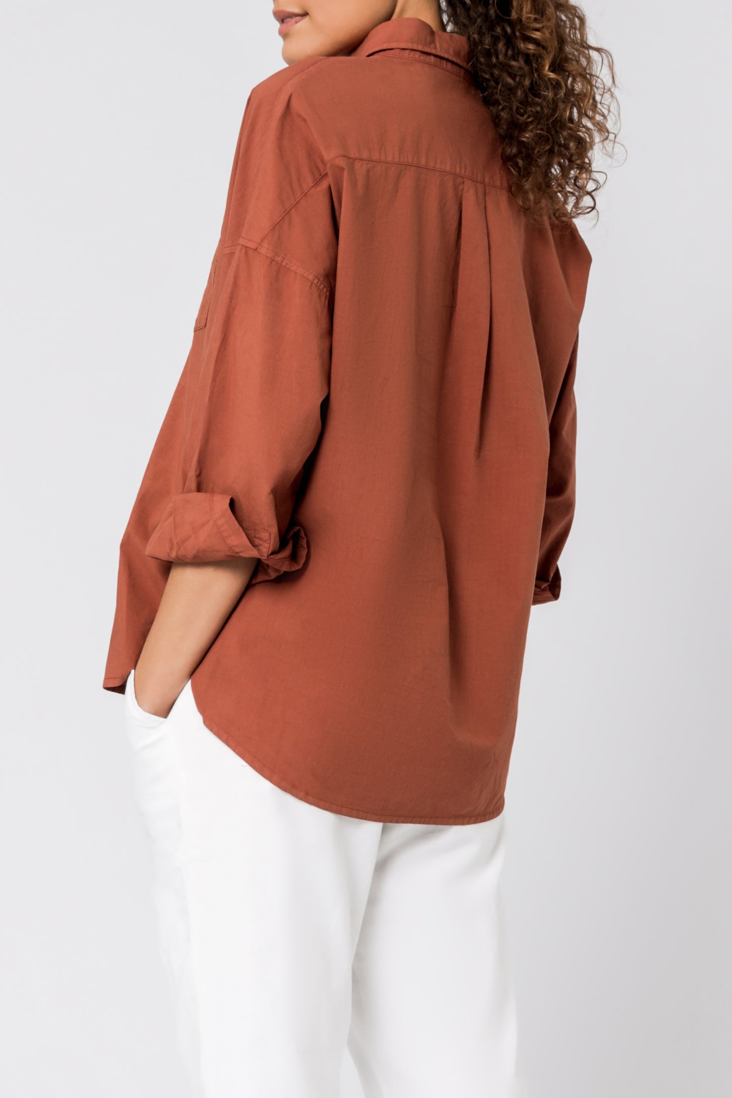 Nude Lucy naya washed cotton shirt pecan shirt