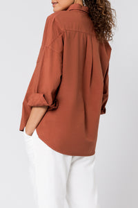 Nude Lucy naya washed cotton shirt pecan shirt