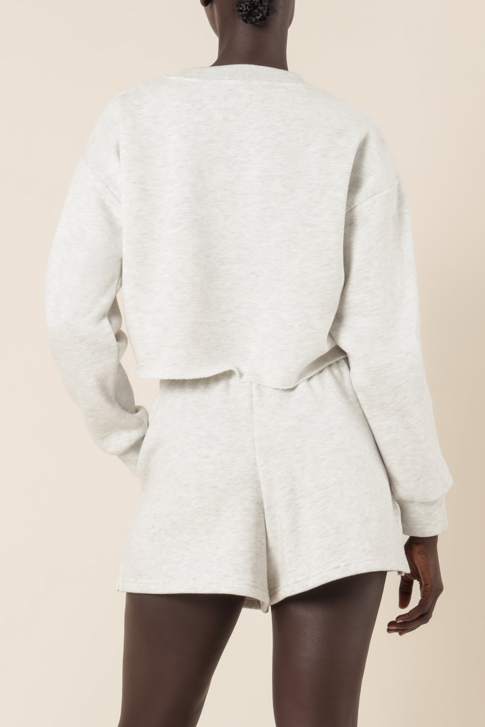 Nude Lucy Carter Classic Crop Sweat Snow Marle Sweats 