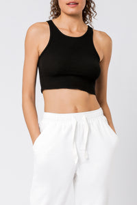 Nude Lucy annie waffle tank black top