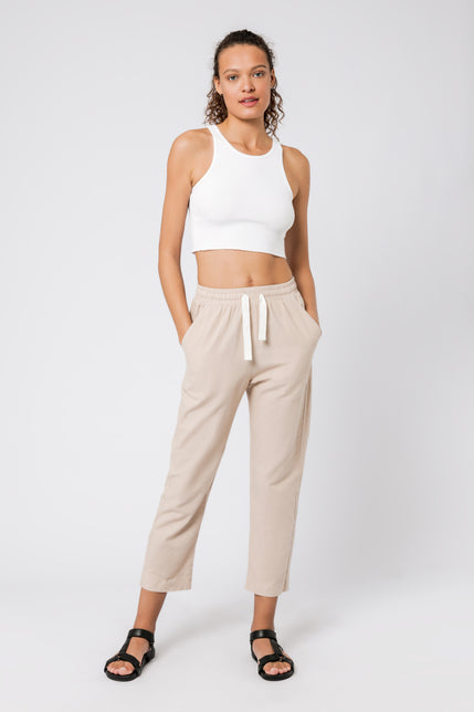 ANNIE WAFFLE TANK-White
