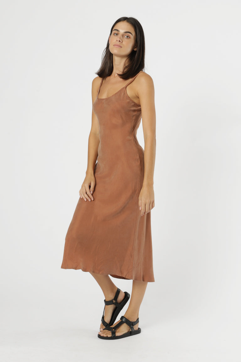 Nude Lucy Nude Classic Slip Cognac Dress 