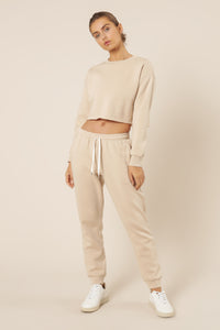 Nude Lucy carter classic crop sweat sand sweats