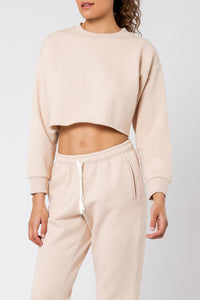 Nude Lucy carter classic crop sweat blush sweats