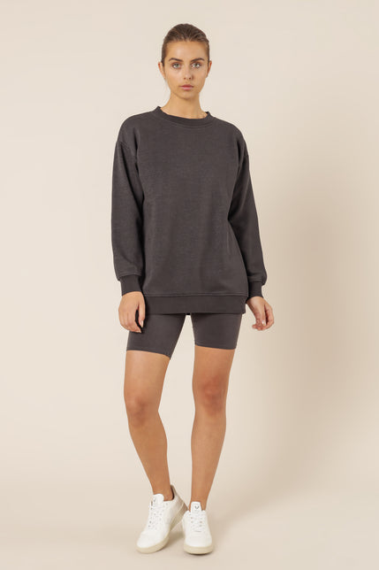 CARTER CLASSIC BOYFRIEND SWEAT-Washed Coal