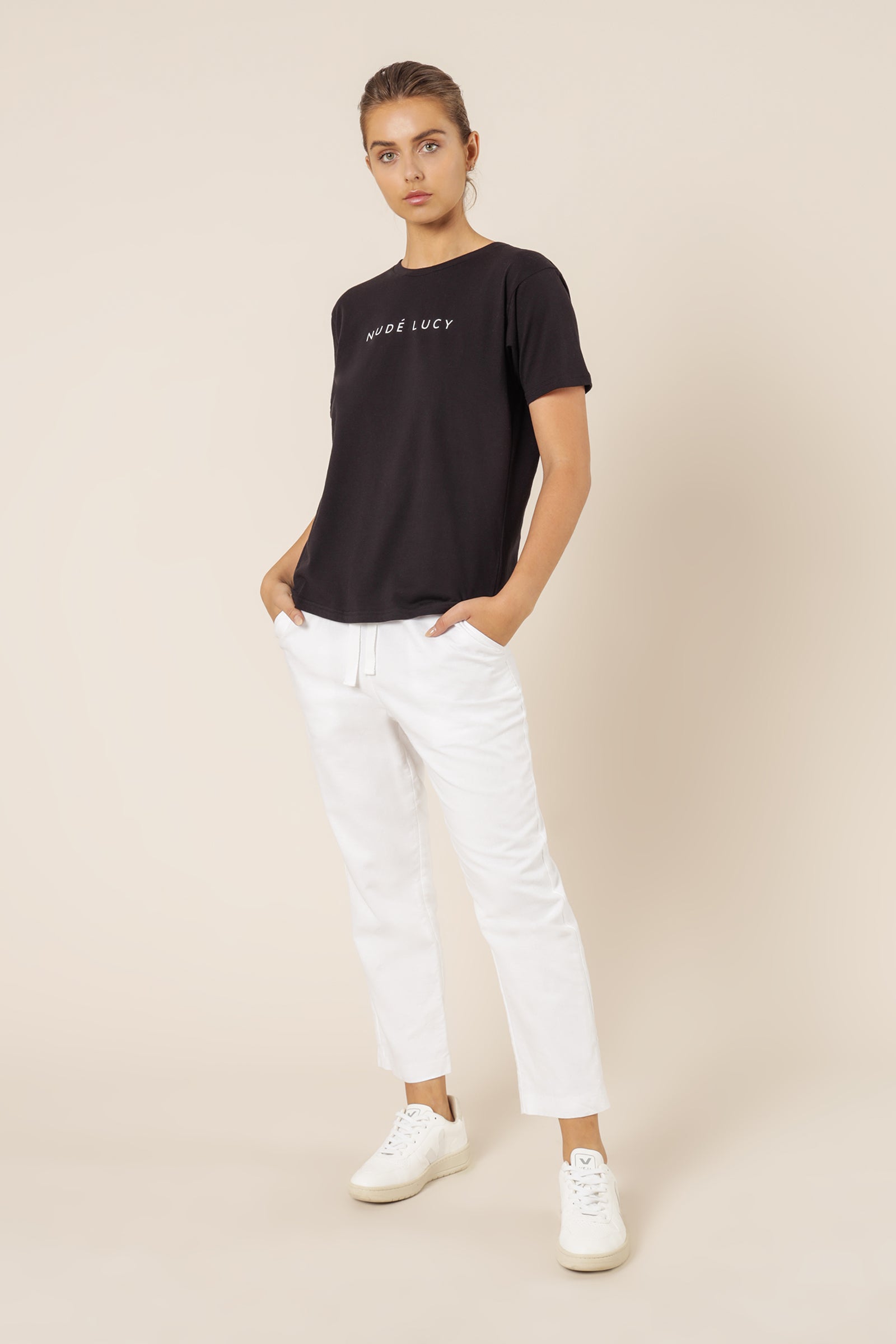 Nude Lucy Nude Lucy Slogan Tee Washed Black Top 