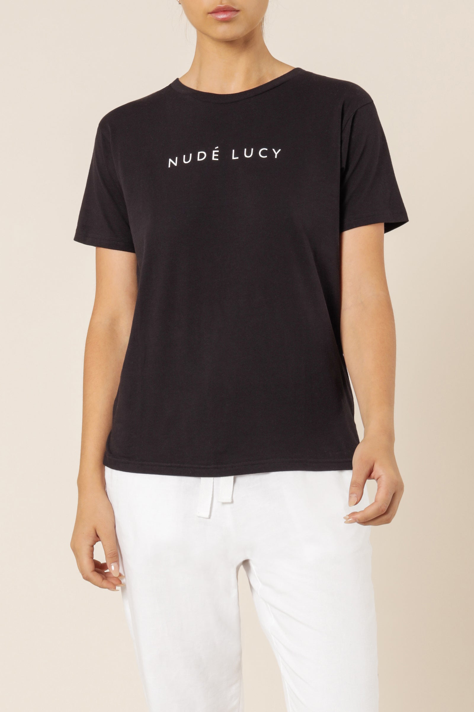 Nude Lucy Nude Lucy Slogan Tee Washed Black Top 