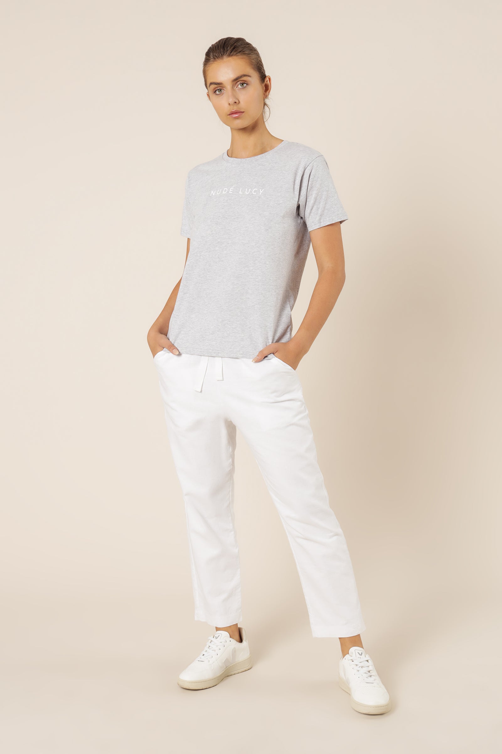 Nude Lucy Nude Lucy Slogan Tee Grey Marle Top 