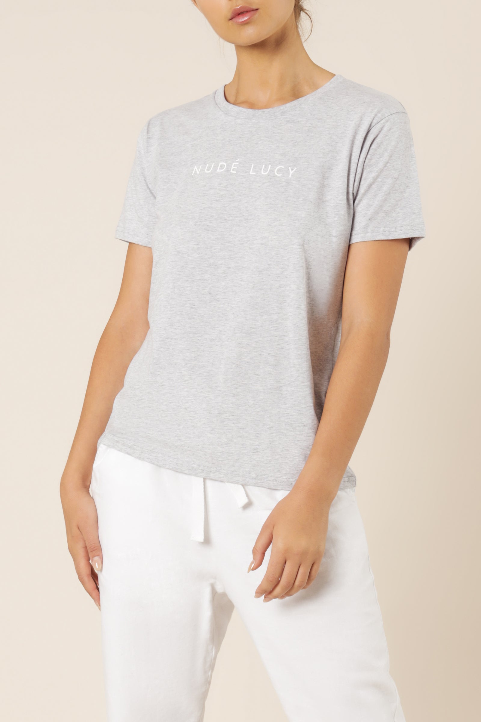 Nude Lucy Nude Lucy Slogan Tee Grey Marle Top 