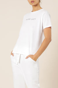 Nude Lucy Nude Lucy slogan tee white top