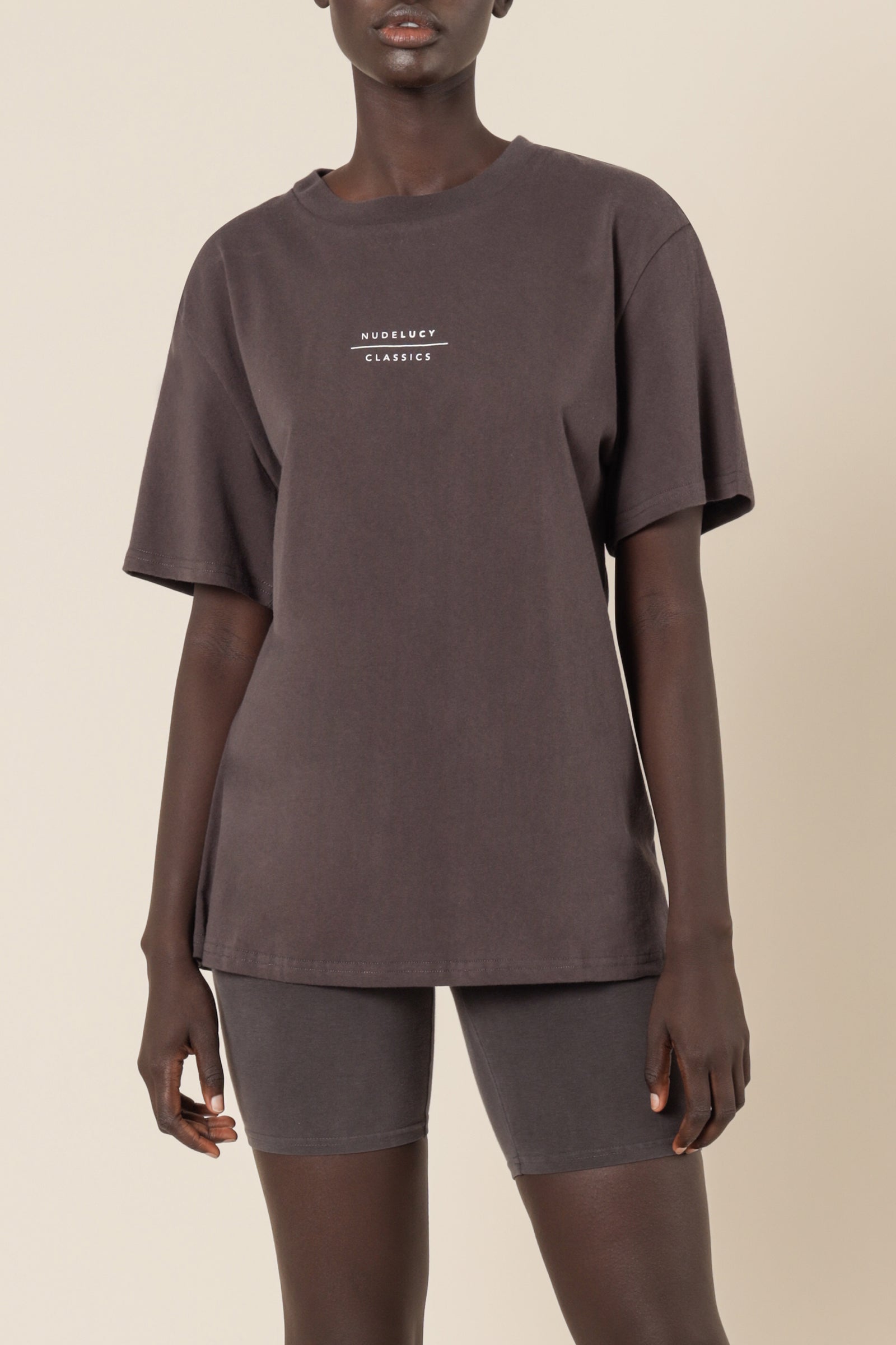 Nude Lucy Nude Classics Slogan Boyfriend Tee Coal Tees 