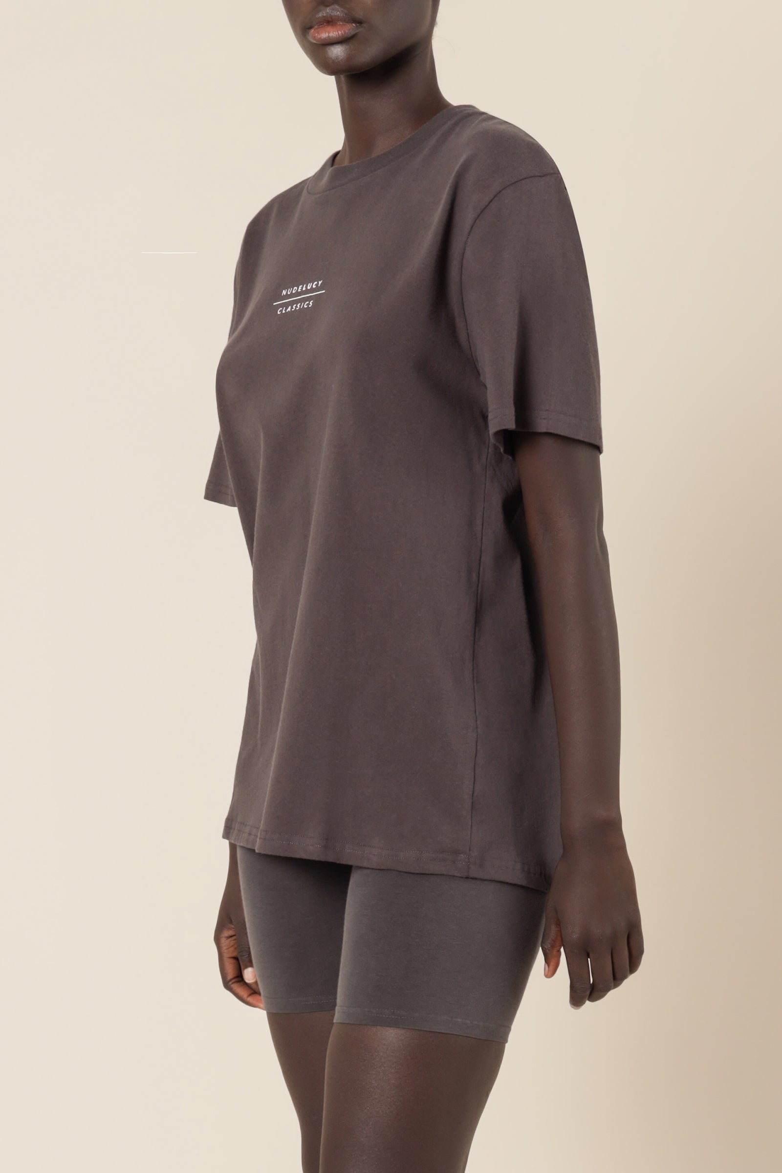 Nude Lucy Nude Classics Slogan Boyfriend Tee Coal Tees 