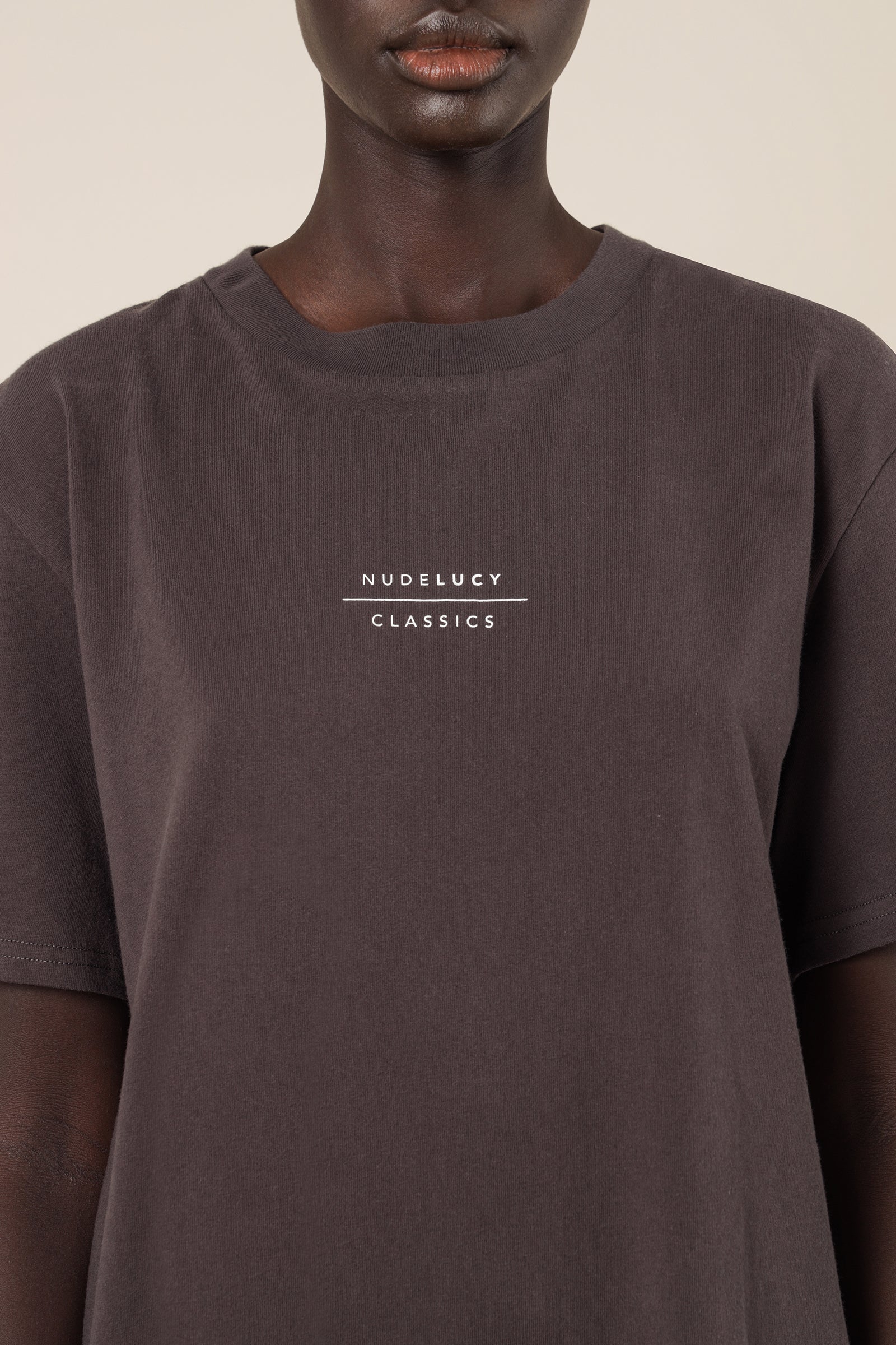 Nude Lucy Nude Classics Slogan Boyfriend Tee Coal Tees 